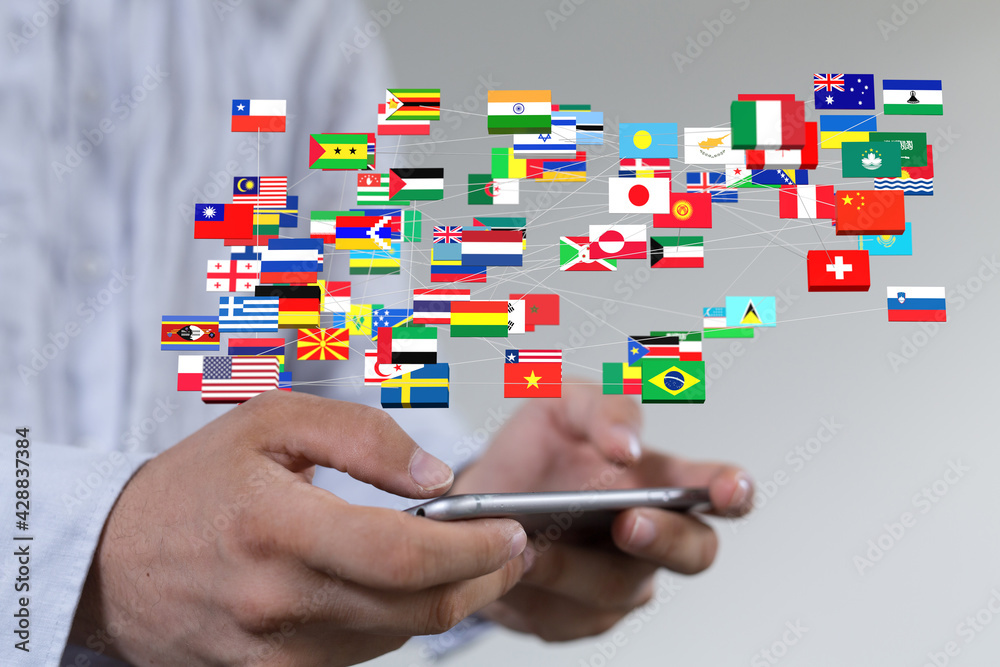 International Business World Flags Globe International Business World Flags Globe