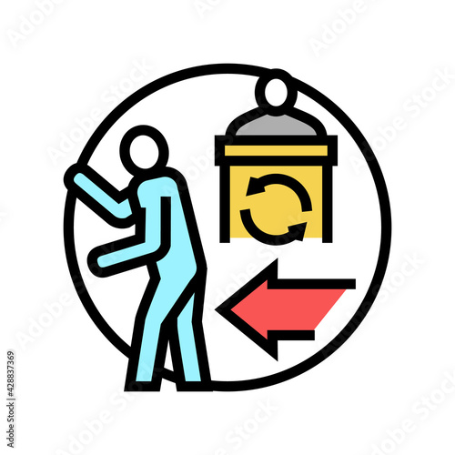 political persecution refugee color icon vector. political persecution refugee sign. isolated symbol illustration
