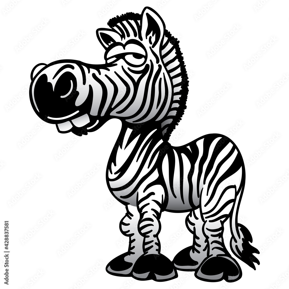 Zebra Cartoon Drawing Isolated Vector Illustration Zebra Cartoon Drawing Isolated Vector Illustration