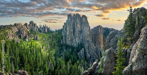 Cathedral Spires in the Black Hills of Custer State Park South Dakota - hike from the Needles Scenic Highway photo