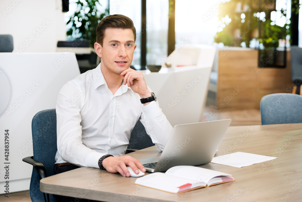 Fototapeta premium Businessman working in the office