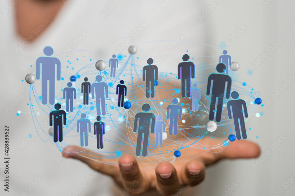 videoconference group of people talking in social network business videoconference group of people talking in social network business