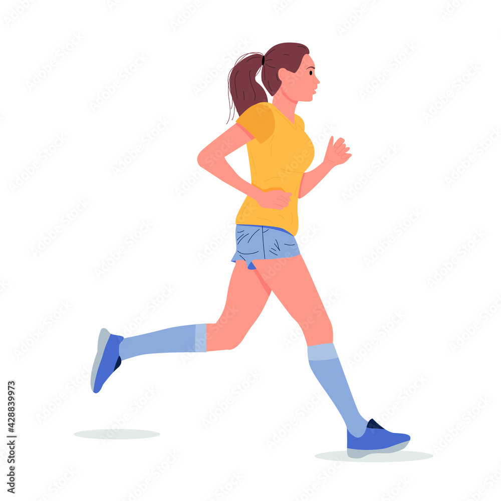 Running for lifestyle design. The concept of outdoor activities. Sports background. The girl is engaged in running Running for lifestyle design. The concept of outdoor activities. Sports background. The girl is engaged in running
