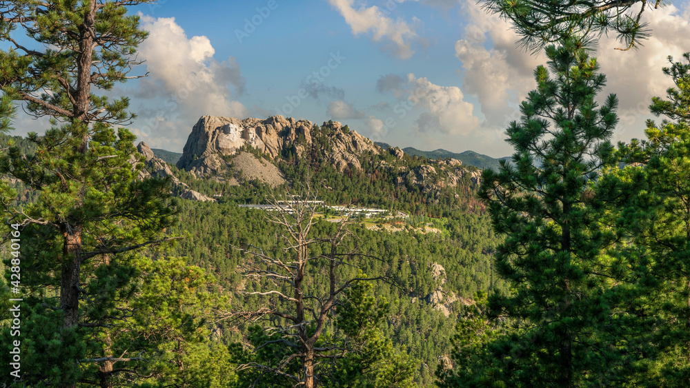 Iron Mountain Road - Norbeck Overlook view of Mount Rushmore - Black Hills of South Dakota