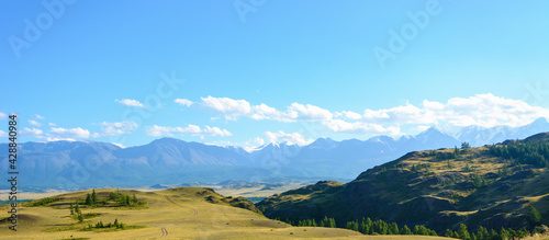 Landscape of the Altai Mountains in the autumn day.