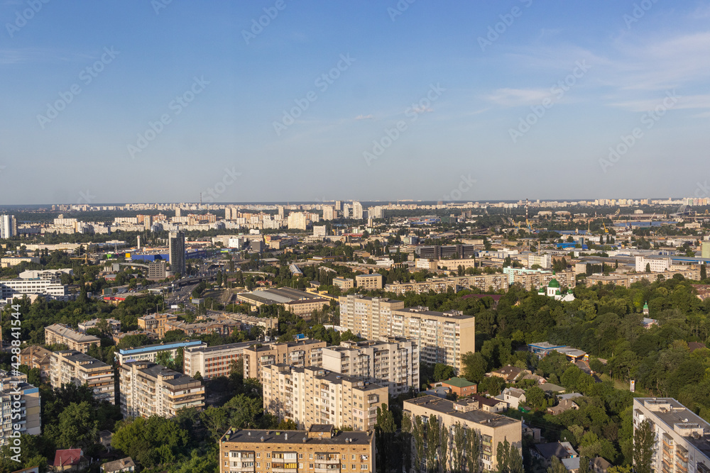 Uburban houses. City Houses Aerial View. Ukraine modern architecture