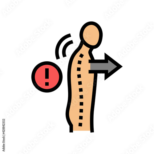 slouch scoliosis color icon vector. slouch scoliosis sign. isolated symbol illustration