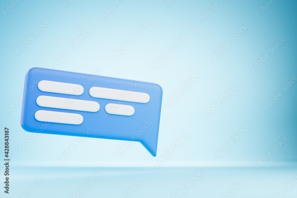 Blue text bubble message notification over blue background. Social network and messenger concept. Blue text bubble message notification over blue background. Social network and messenger concept.