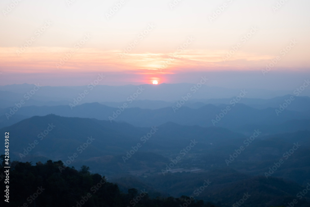 sunrise over the mountains