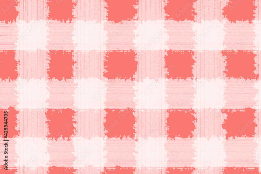 Checkered Pattern, white uneven stripes on a red background