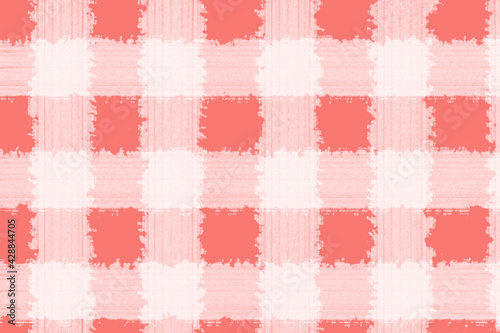 Checkered Pattern, white uneven stripes on a red background
