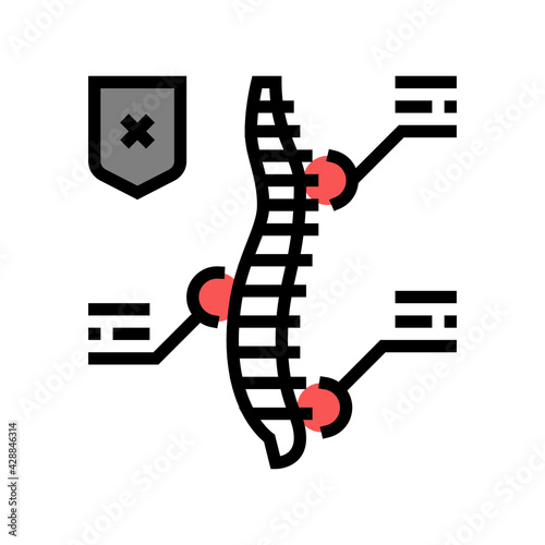 symptoms scoliosis color icon vector. symptoms scoliosis sign. isolated symbol illustration