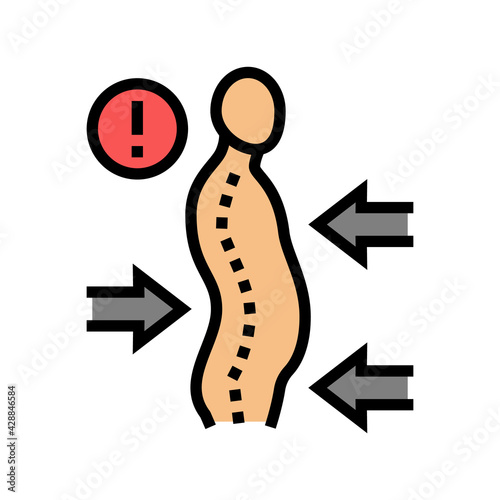 scoliosis disease color icon vector. scoliosis disease sign. isolated symbol illustration