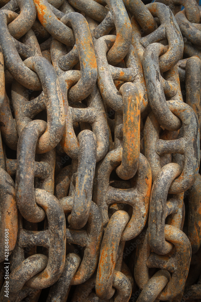The big ship anchor chains close-up picture The big ship anchor chains close-up picture