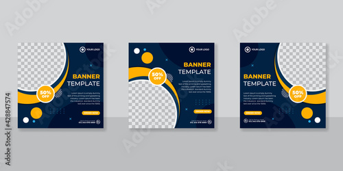 Social media template business agency for digital marketing and business sale promo. furniture or fashion advertising. banner offer. promotional mockup photo vector frame