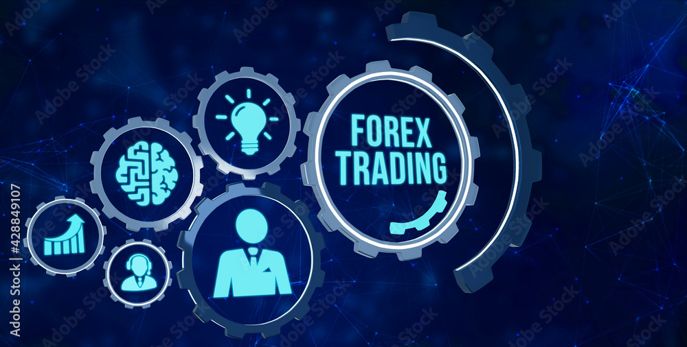 Internet, business, Technology and network concept. FOREX TRADING, new business concept.