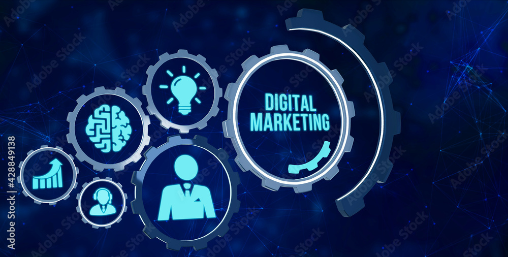 Internet, business, Technology and network concept. Digital Marketing content planning advertising strategy concept.