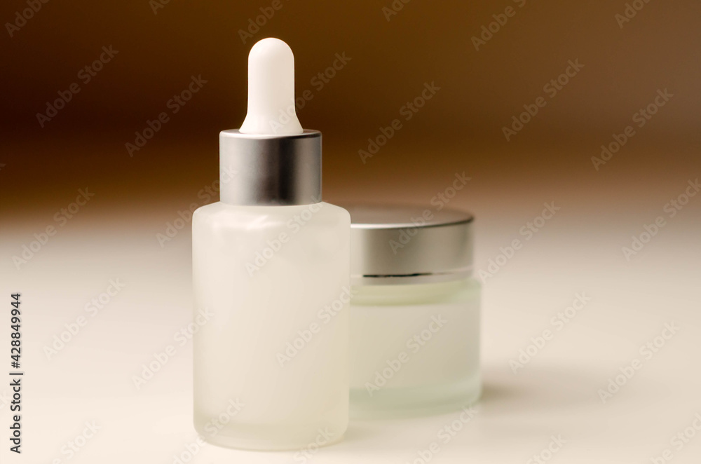 Luxury and expensive anti wrinkle cosmetics, facial serum and collagen cream for women Luxury and expensive anti wrinkle cosmetics, facial serum and collagen cream for women