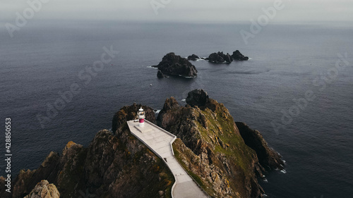 Konstfotografi aerial photography of the cabo ortegal lighthouse