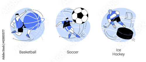 Team sport abstract concept vector illustrations.