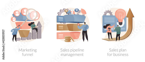 Business strategy abstract concept vector illustrations.