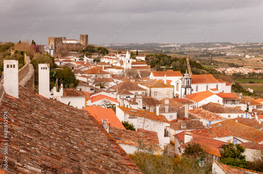 View of a medieval town in Portugal