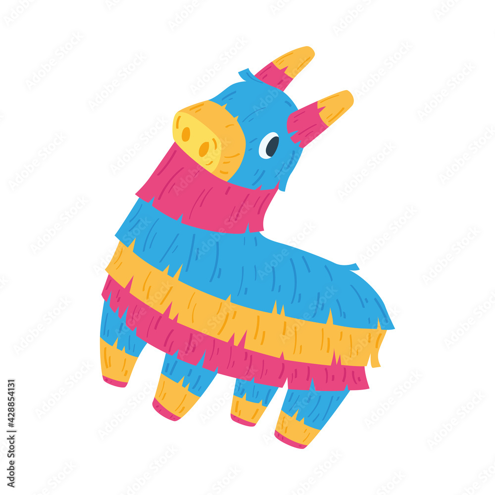 Isolated donkey mexican pinata. Traditional festival ornament - Vector  Stock Vector