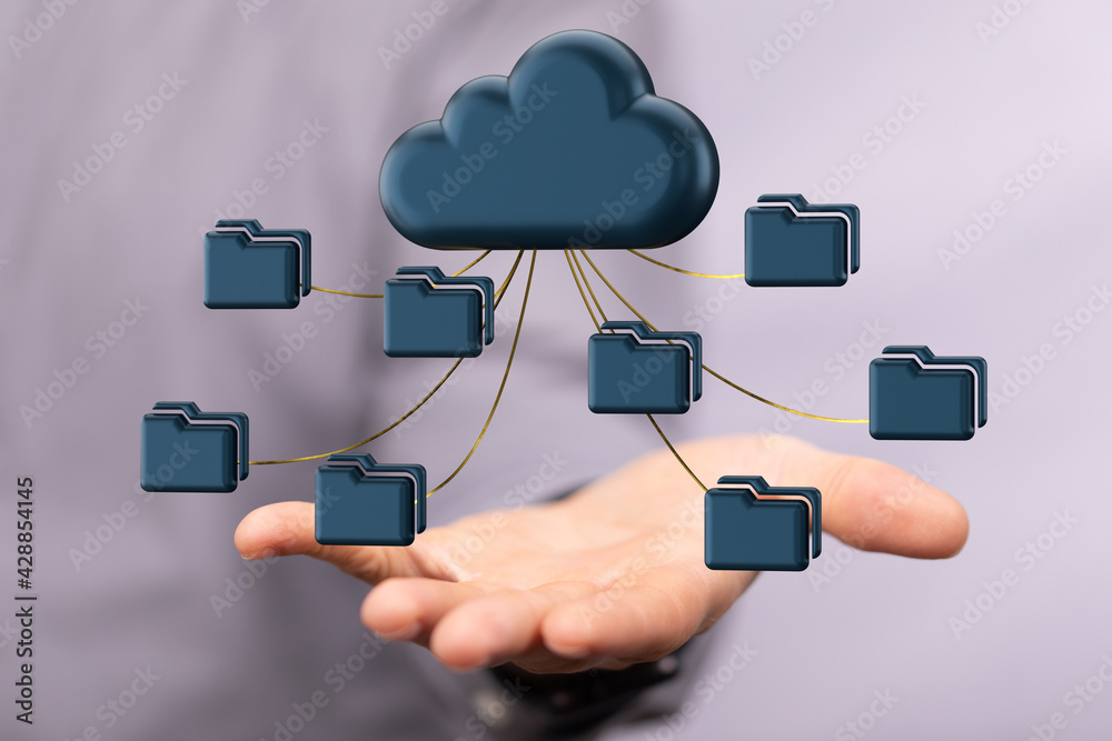 Cloud computing concept.Abstract cloud connection technology background.