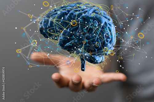 intelligence brain ai digtal 3d artificial intelligence photo