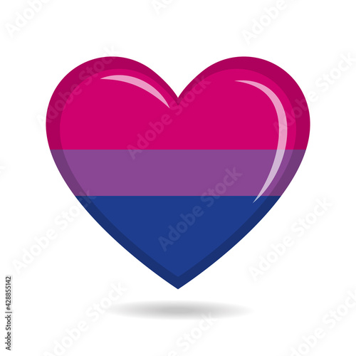 Bisexual pride flag in heart shape vector illustration Free Download Bisexual pride flag in heart shape vector illustration - GFXLoad