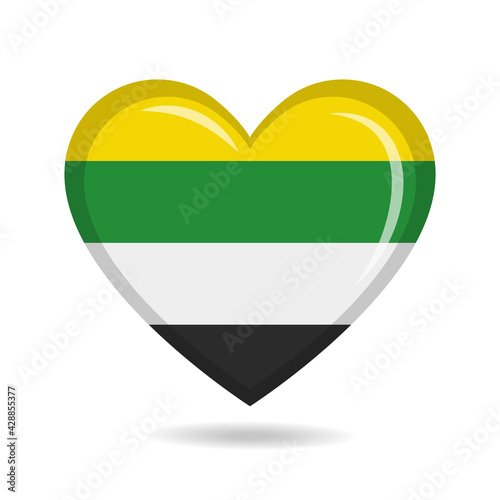 Free Download Skoliosexual pride flag in heart shape vector illustration - GFXLoad