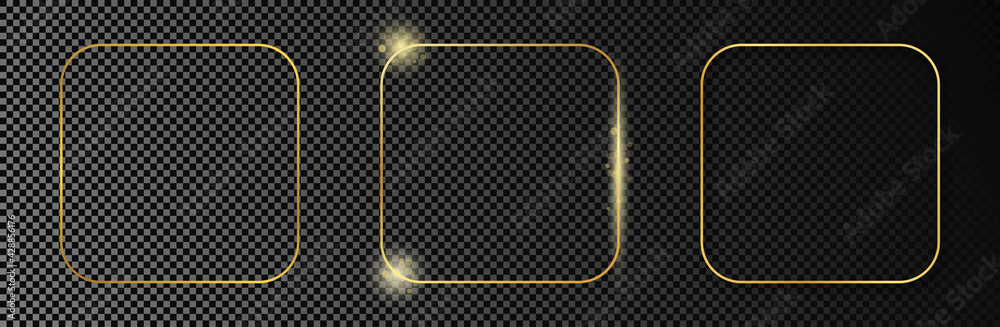 Gold glowing rounded square frame Gold glowing rounded square frame