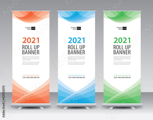 Business Roll Up banner design, Roll Up Banner template, Sale banner stand or flag design layout, Standee Design, Presentation, poster, flyer, ads, Modern Exhibition Advertising vector illustration