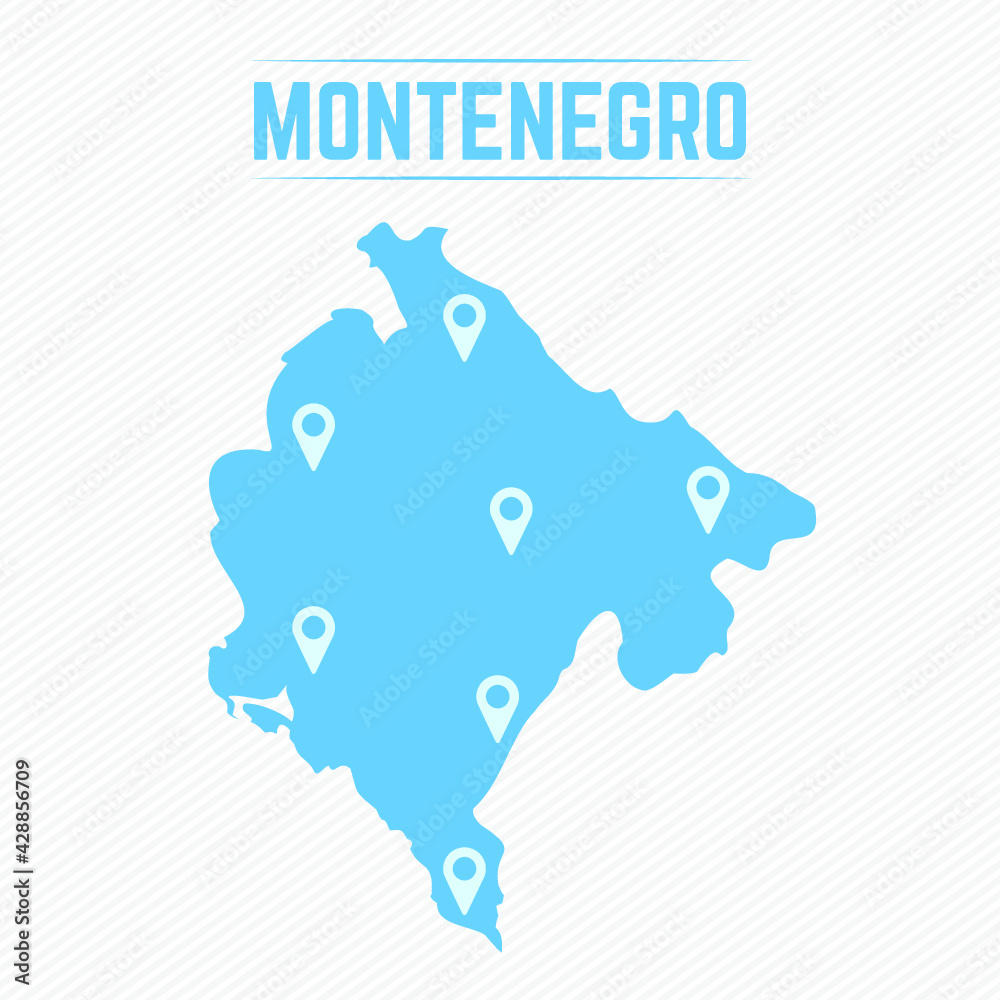 Montenegro Simple Map With Map Icons