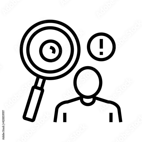 surveillance of moles line icon vector. surveillance of moles sign. isolated contour symbol black illustration