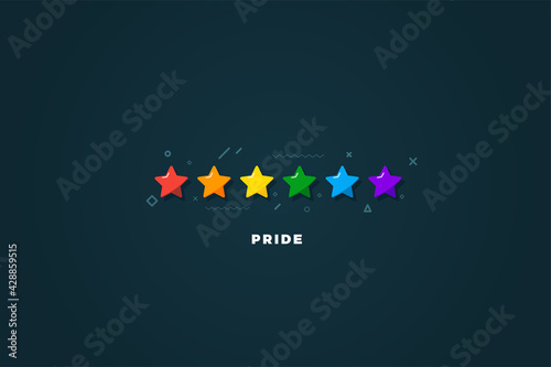 Abstract background of colorful stars. Pride Month. Isolated Vector Illustration