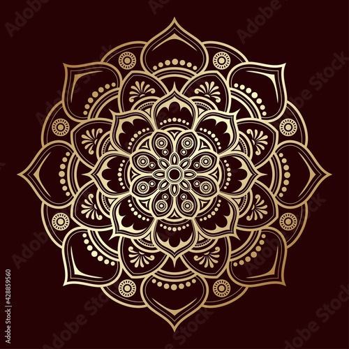 Mandala on a dark background in vector EPS10