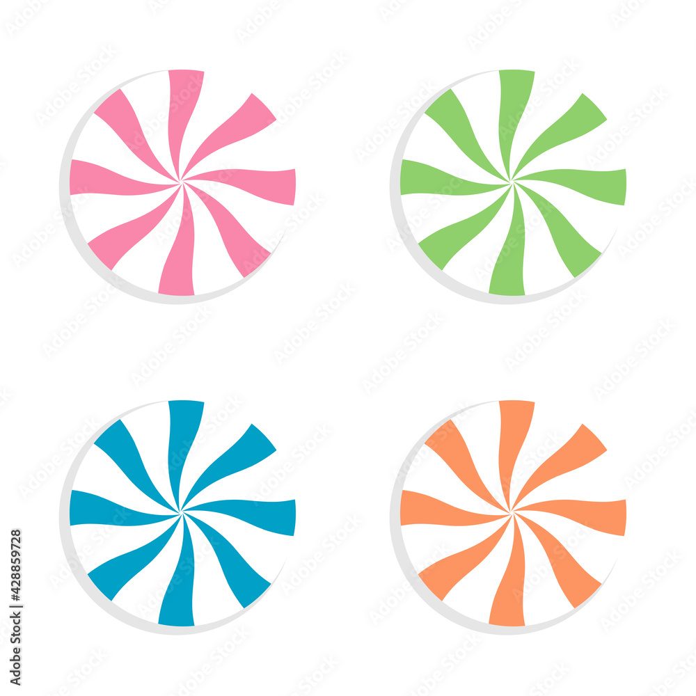 Lollipops candy on a white background. Vector illustration.