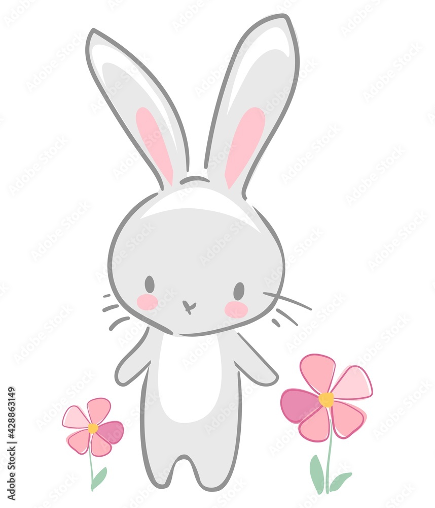 Hand Drawn Cute Bunny, print design rabbit Hand Drawn Cute Bunny, print design rabbit