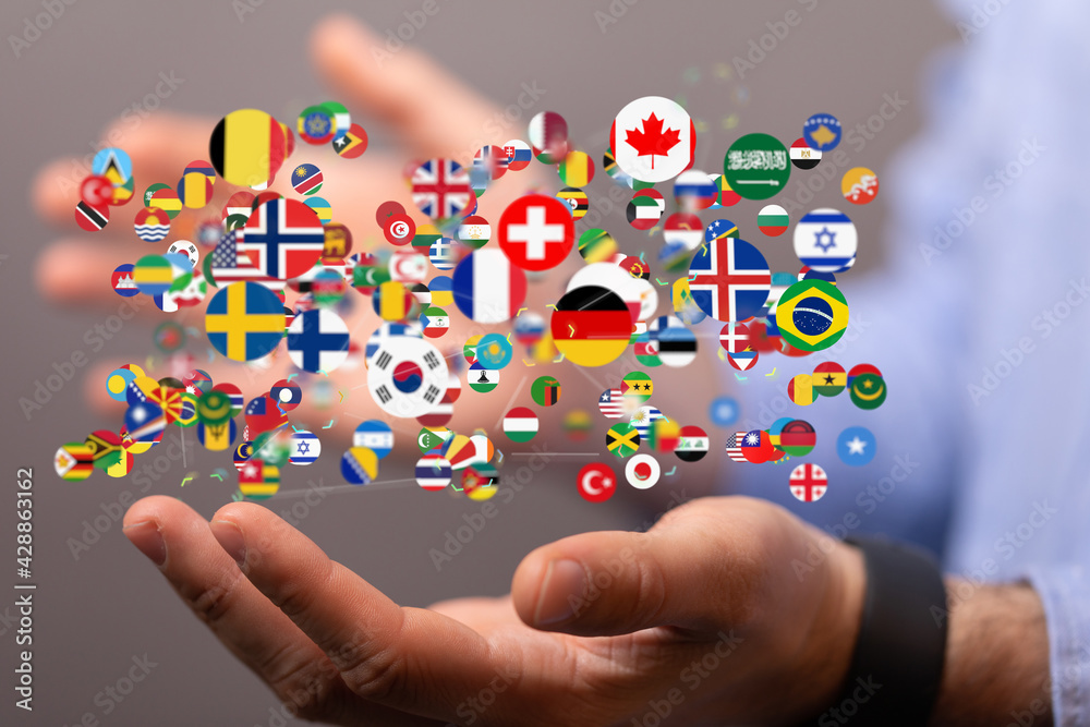 international counties flags - 3D realistic. international counties flags - 3D realistic.