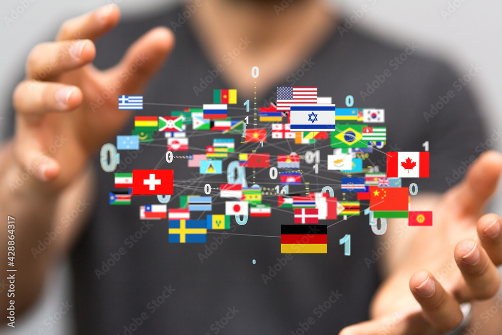 international counties flags - 3D realistic. international counties flags - 3D realistic.