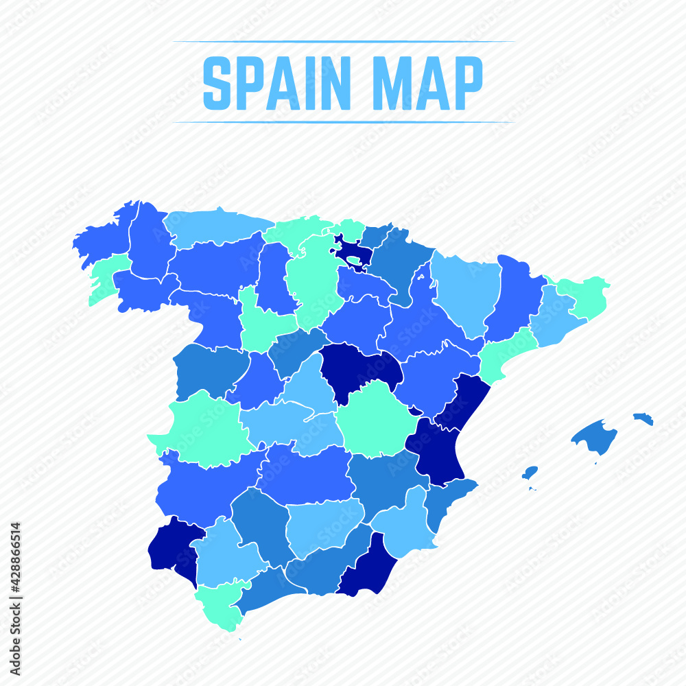 Spain Detailed Map With States