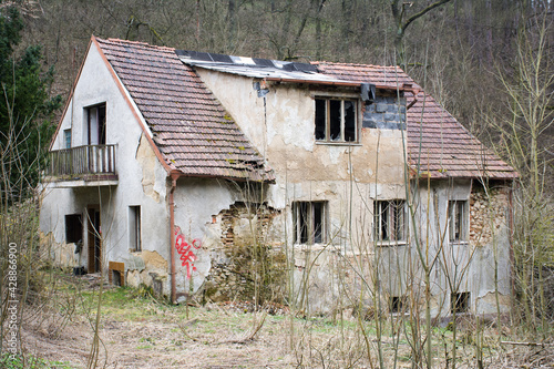 Destroyed house in Czech village.  