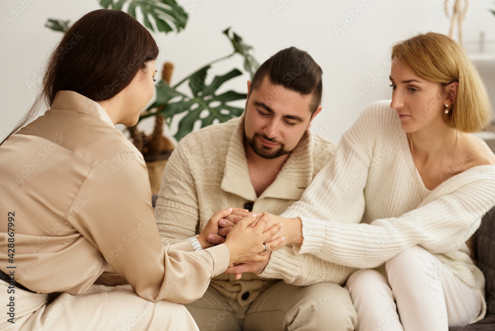 family with a child at a psychotherapist at the reception family with a child at a psychotherapist at the reception