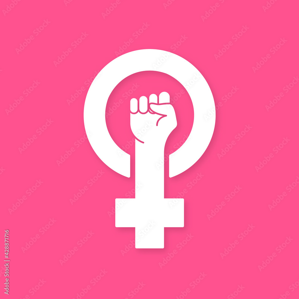 Feminism Protest Symbol White Female First Women Rights Symbol Of 