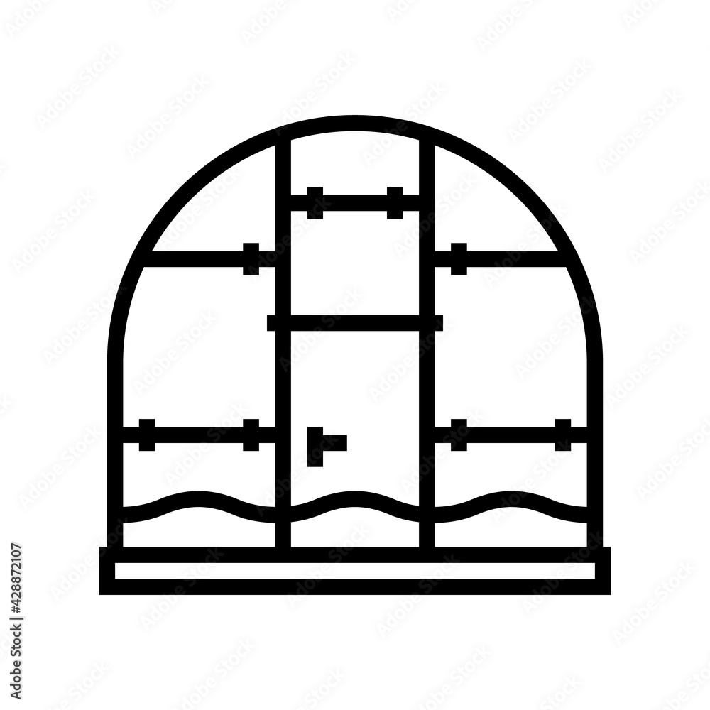 polycarbonate greenhouse line icon vector. polycarbonate greenhouse sign. isolated contour symbol black illustration