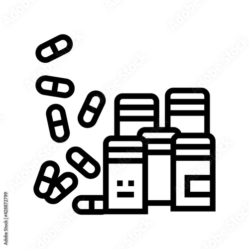 pills homeopathy containers line icon vector. pills homeopathy containers sign. isolated contour symbol black illustration