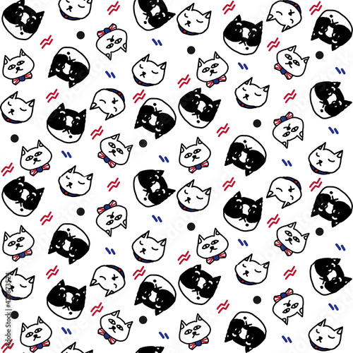 seamless pattern with cats