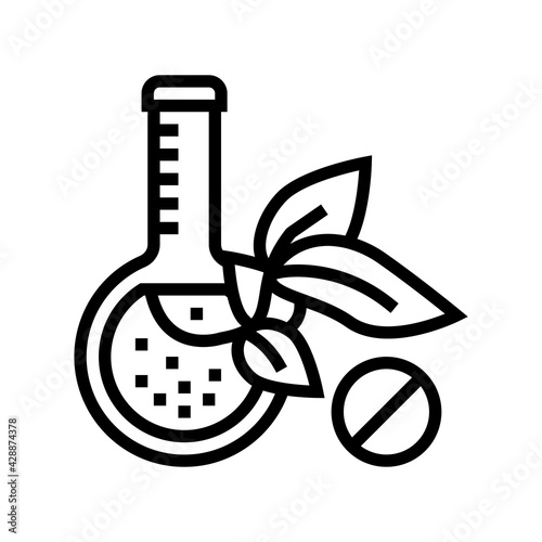natural homeopathy liquid line icon vector. natural homeopathy liquid sign. isolated contour symbol black illustration