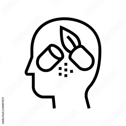 natural homeopathy pill line icon vector. natural homeopathy pill sign. isolated contour symbol black illustration